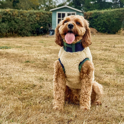 Tartan Sherpa Fleece Dog Jumper - Made to Measure - Hugo and Ted