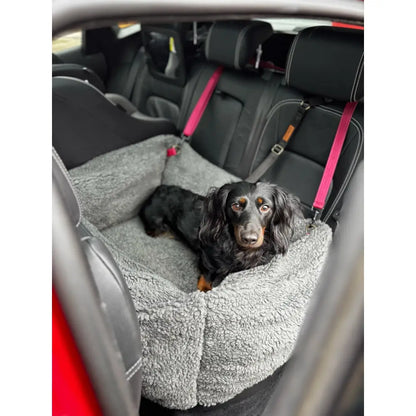 Teddy Car Bed for Dogs – Ultra - Soft, Secure & Travel - Friendly Comfort - Hugo and Ted