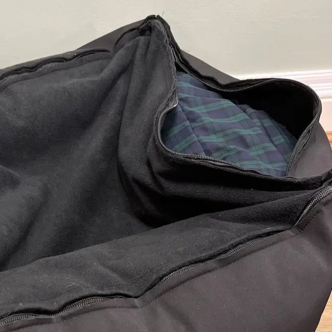Teddy Fleece Waterproof Base Dog Car Seat Bed - 3 Sizes, Removable Covers, Machine Washable - Hugo and Ted