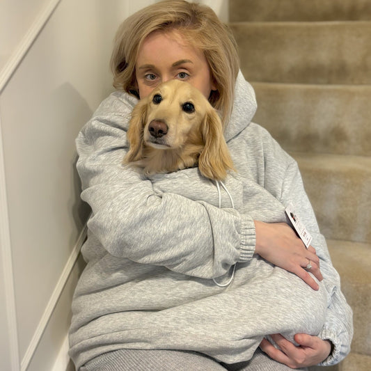 The Hoogle Pet Cuddle Hoodie – Soft Cotton Sweatshirt with Adjustable Pouch and Teddy Fleece Lining - Hugo and Ted