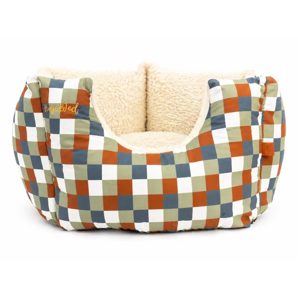 Toby Tartan Collection Rainfleece Fortress Bed - Removable Covers, Machine Washable - Hugo and Ted