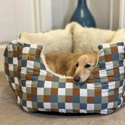 Toby Tartan Collection Rainfleece Fortress Bed - Removable Covers, Machine Washable - Hugo and Ted
