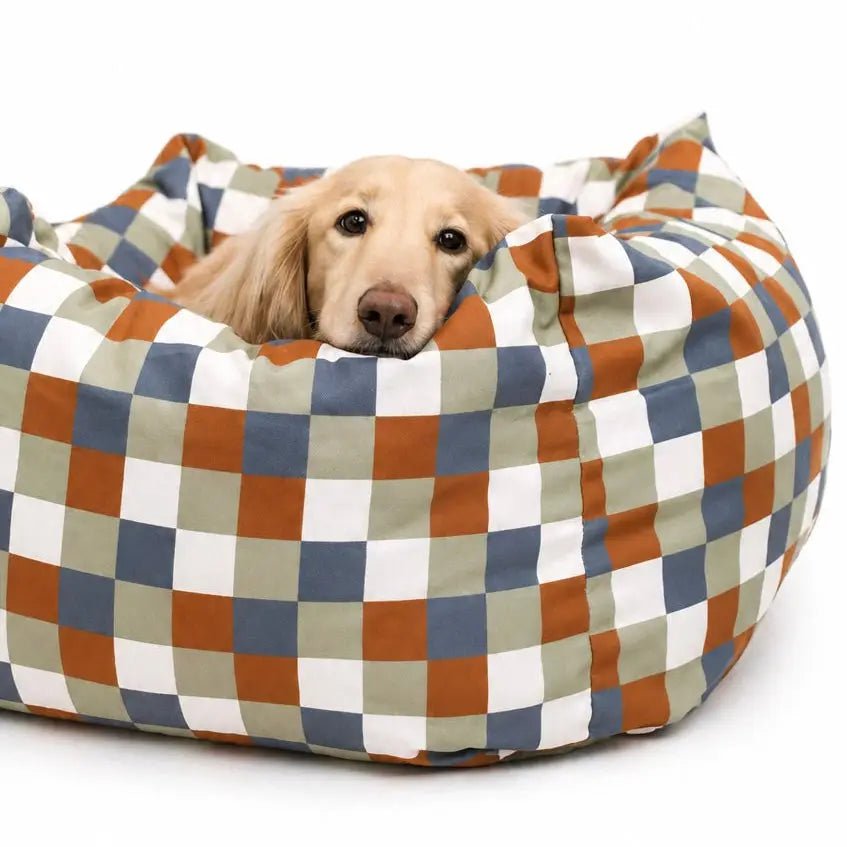 Toby Tartan Print Rainfleece Waterproof Box Bed - Removeable Covers, Machine Washable - Hugo and Ted