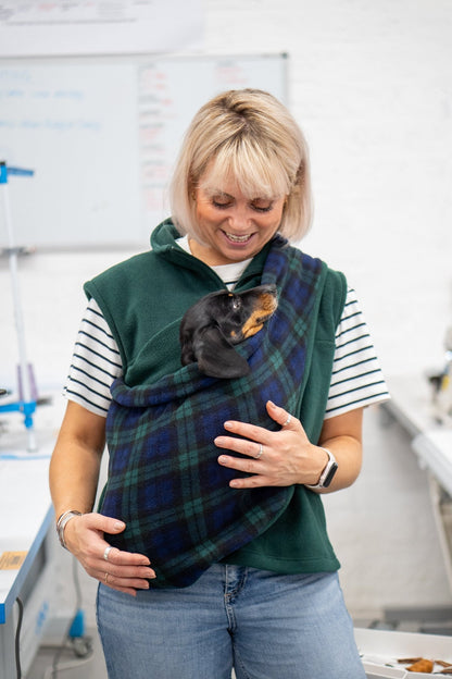 Two Tone Fleece Dog Sling Carrier - Multiple Sizes, Made to Order - Hugo and Ted