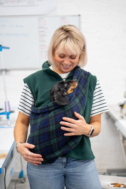 Two Tone Fleece Dog Sling Carrier - Multiple Sizes, Made to Order - Hugo and Ted
