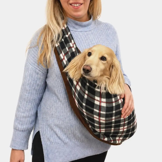 Two Tone Fleece Dog Sling Carrier - Multiple Sizes, Made to Order - Hugo and Ted