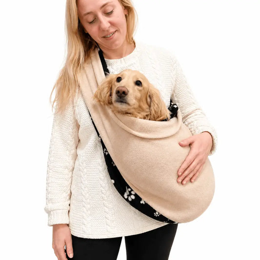 Two Tone Fleece Dog Sling Carrier - Multiple Sizes, Made to Order - Hugo and Ted