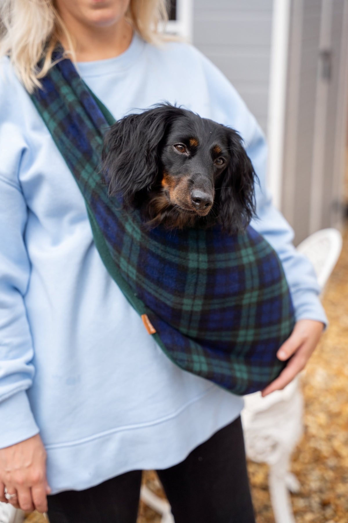 Two Tone Fleece Dog Sling Carrier - Multiple Sizes, Made to Order - Hugo and Ted