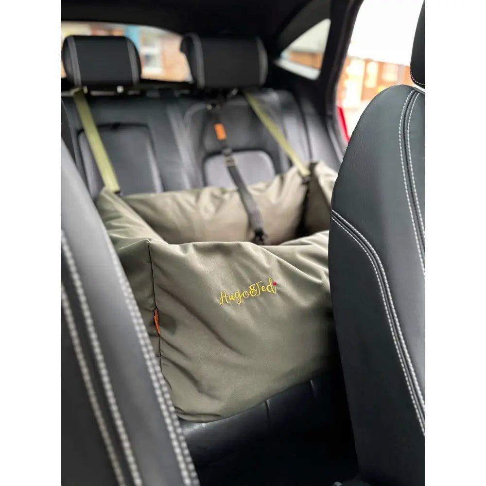 Waterproof Dog Car Seat Bed - 3 Sizes, Removable Covers, Machine Washable - Hugo and Ted