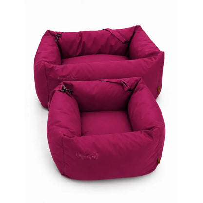 Waterproof Rainfleece Dog Car Bed - Dual Seat / Full Car Bed (No Seatbelt) / Plum