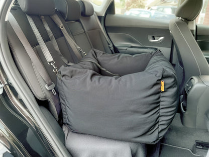 Waterproof Rainfleece Dog Car Bed – Snuggly, Secure & Travel - Friendly - Hugo and Ted
